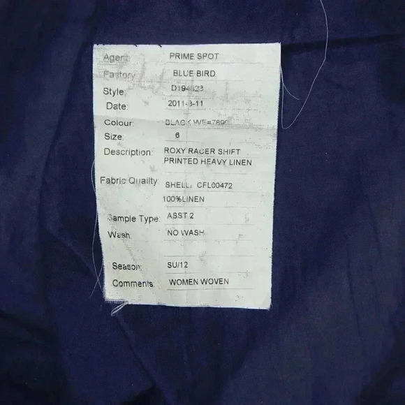 J.Crew Collection Roxy Racer Shift Dress Printed Heavy Linen Blue Beige Size 6 - Picture 6 of 7